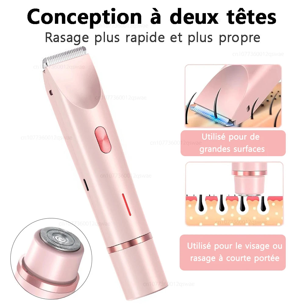 Electric Shaver for Woman Double Head Dual Purpose Female Razor Body Epilator Leg Underarm Bikini Electric Hair Remover Trimmer