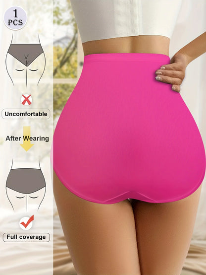 1pcs High Waisted Women's Panties Breathable Mesh Cross Tummy Cinching Ice Silk No Trace Triangle Panties Tummy Tuck Shape