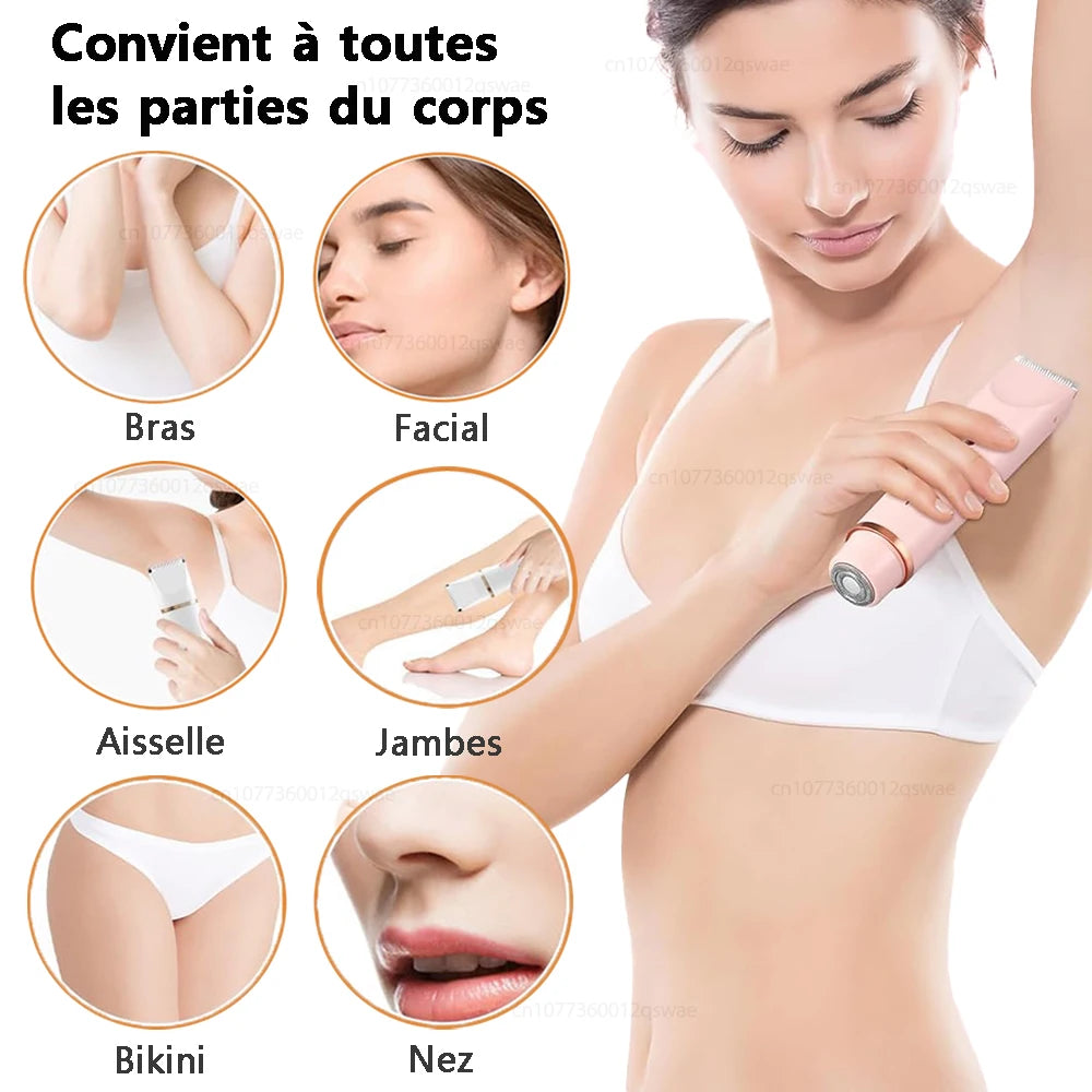 Electric Shaver for Woman Double Head Dual Purpose Female Razor Body Epilator Leg Underarm Bikini Electric Hair Remover Trimmer